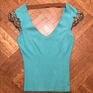 Tracy Reese Turquoise Knit Top